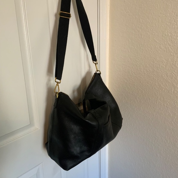 Madewell Black Leather Overnight/Weekender Bag - Picture 3 of 11